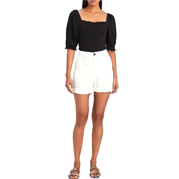 NEW SAMSØE SAMSØE BLACK SMOCKED TOP - Picture 9 of 9